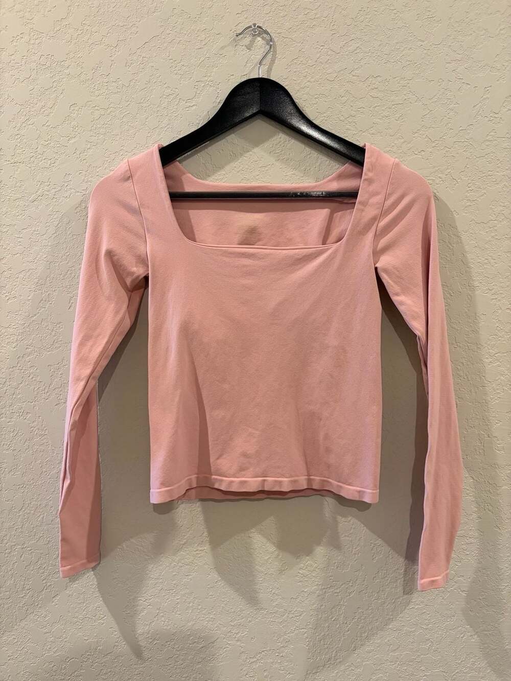 Free People Intimately Long Sleeve Square Neck Seamless Crop Top